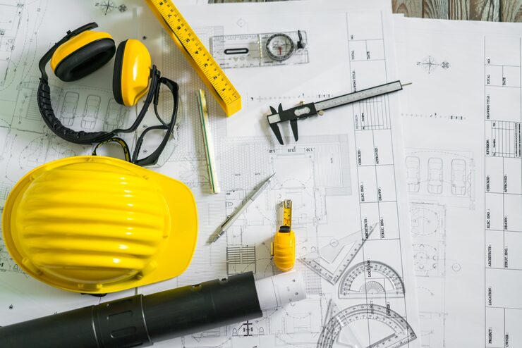 construction-plans-with-helmet-drawing-tools-blueprints_1232-4301